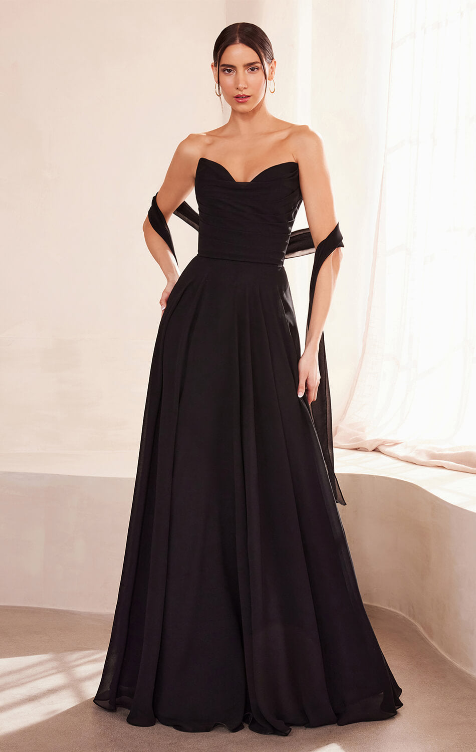 Ella Gown - A-line Strapless Chiffon Dress