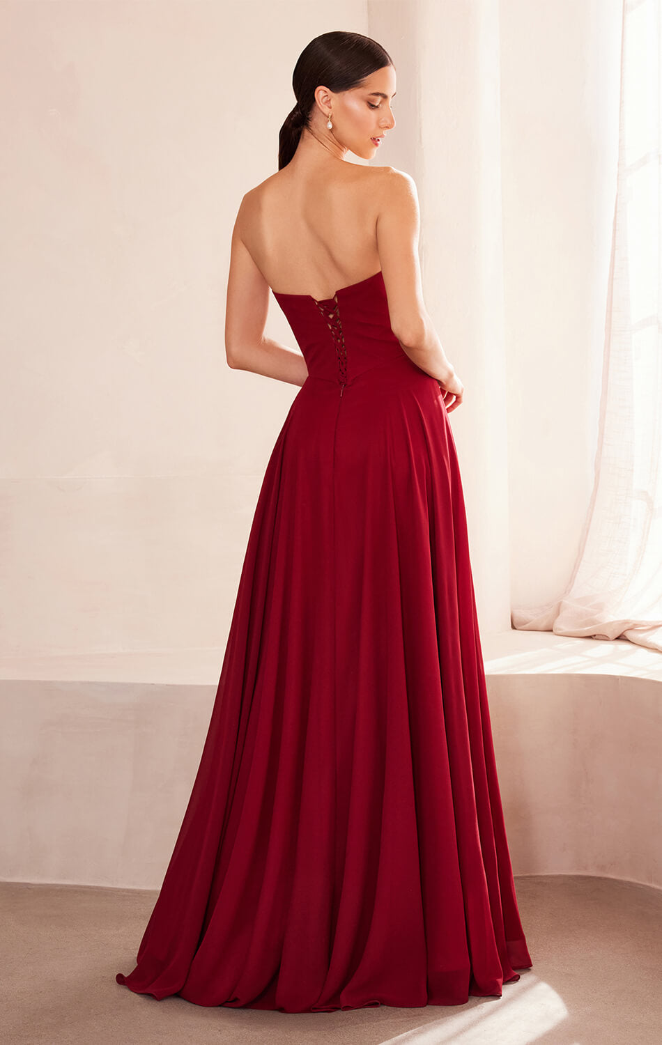 Ella Gown - A-line Strapless Chiffon Dress