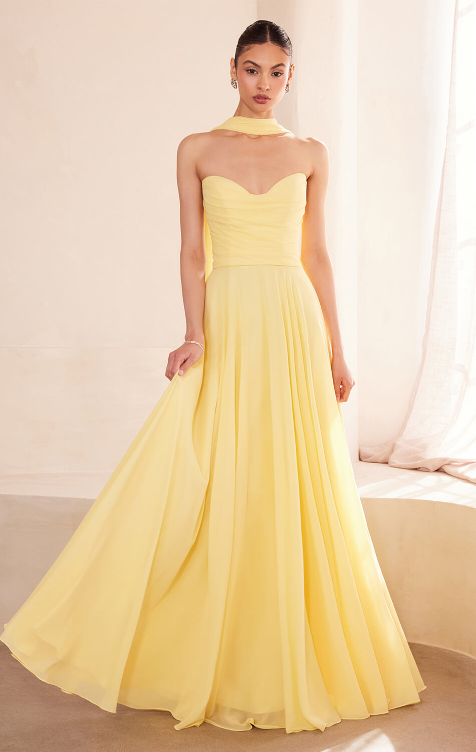 Ella Gown - A-line Strapless Chiffon Dress