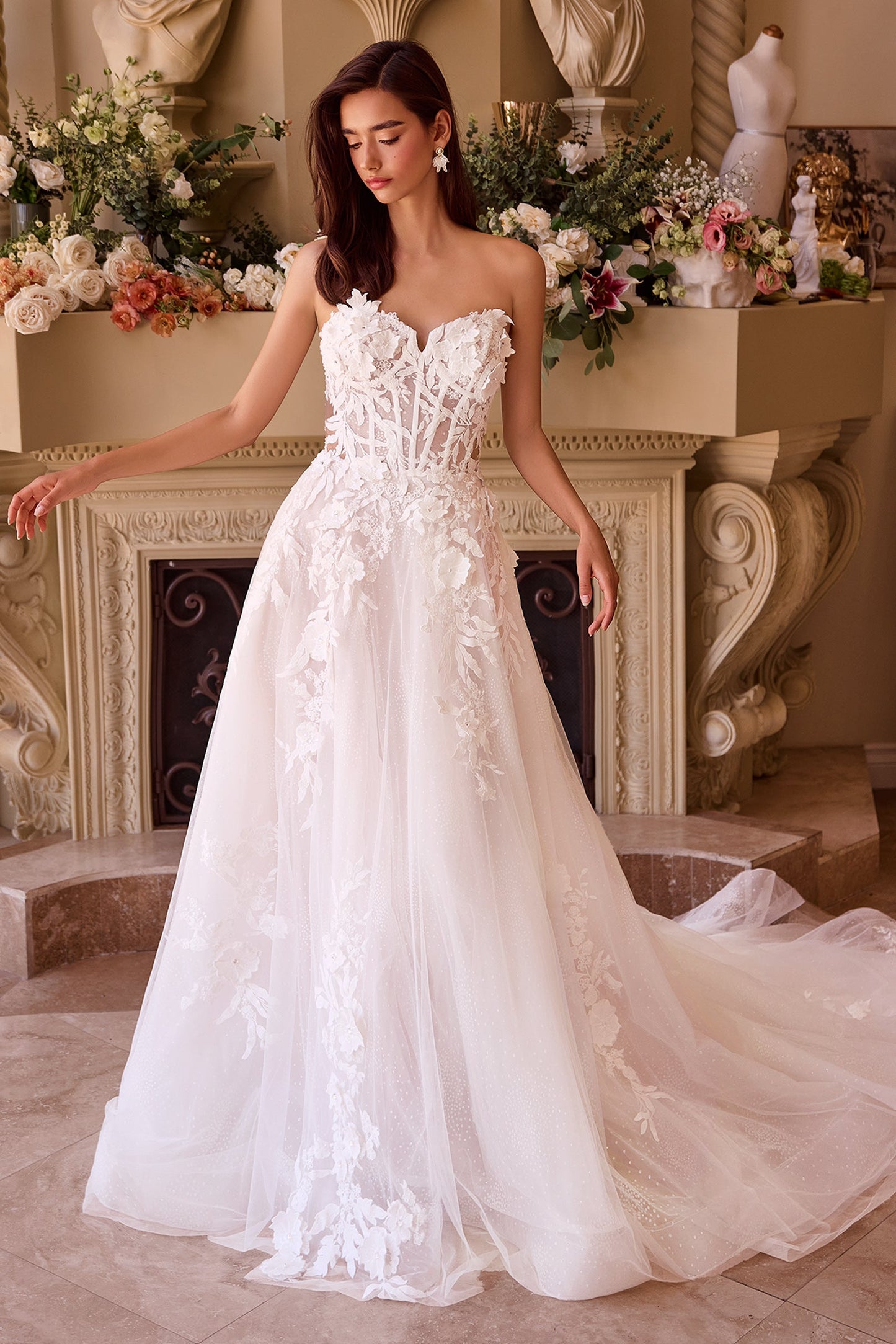 WL018 - Robe de mariée avec appliques en dentelle - Andrea & Leo