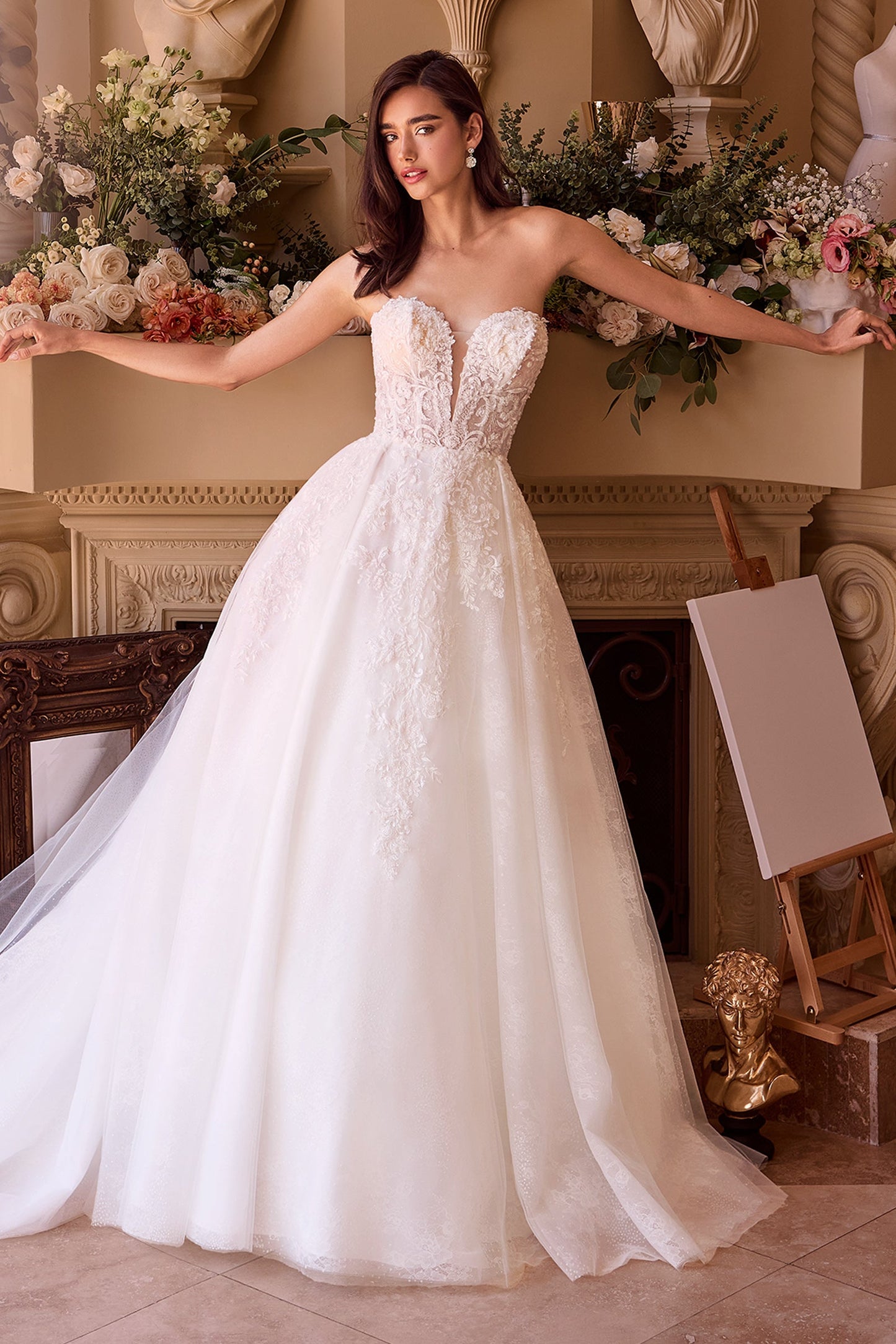 WL037 - Robe de mariée bustier et boléro en dentelle - Andrea & Leo