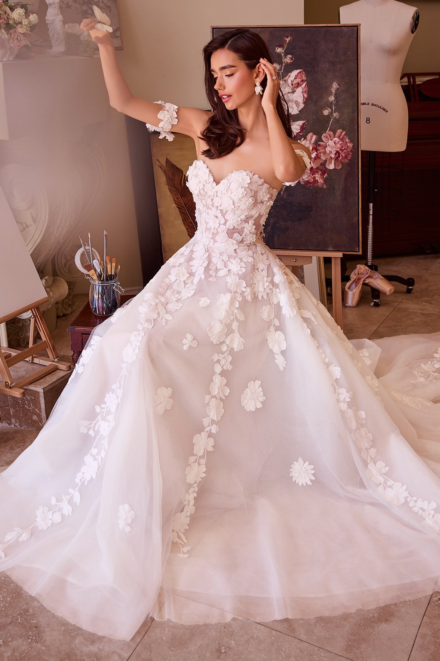 WL039 - Robe de mariée bustier en dentelle florale - Andrea & Leo