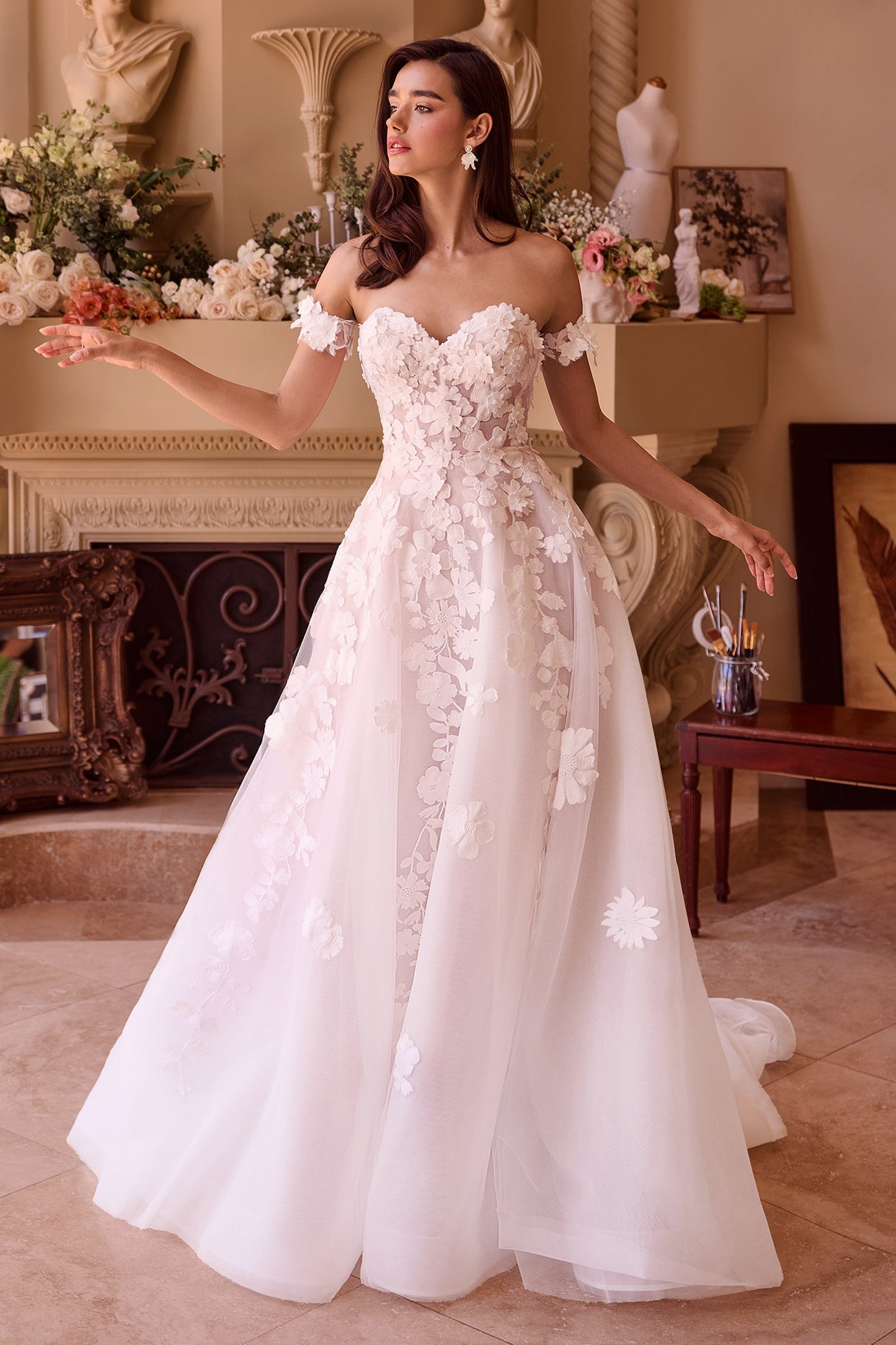 WL039 - Robe de mariée bustier en dentelle florale - Andrea & Leo