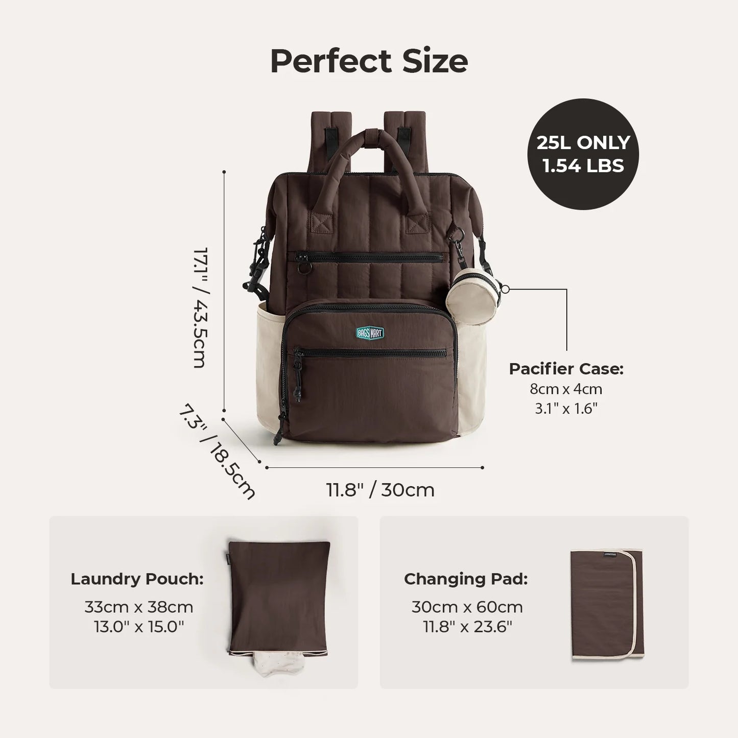 Sac à dos à langer Paz 25L