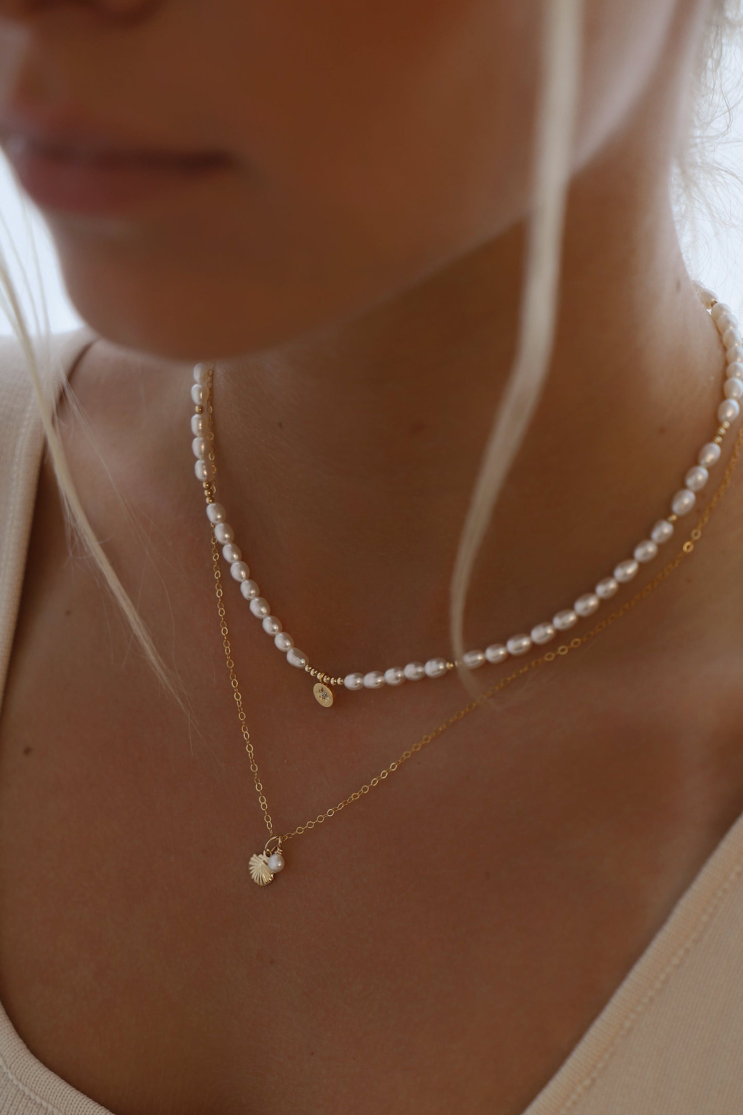 Collier médaillon étoile en perles