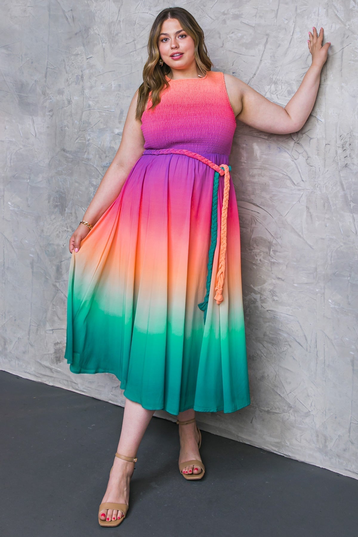 CATER TO YOU MULTI COLOR MIDI DRESS