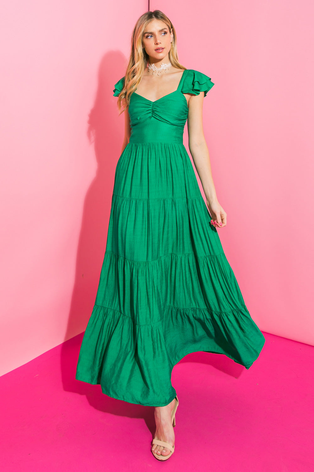 RVCA STEADY TIERED MAXI DRESS