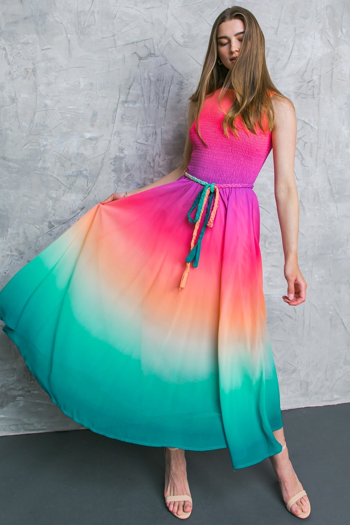 CATER TO YOU MULTI COLOR MIDI DRESS