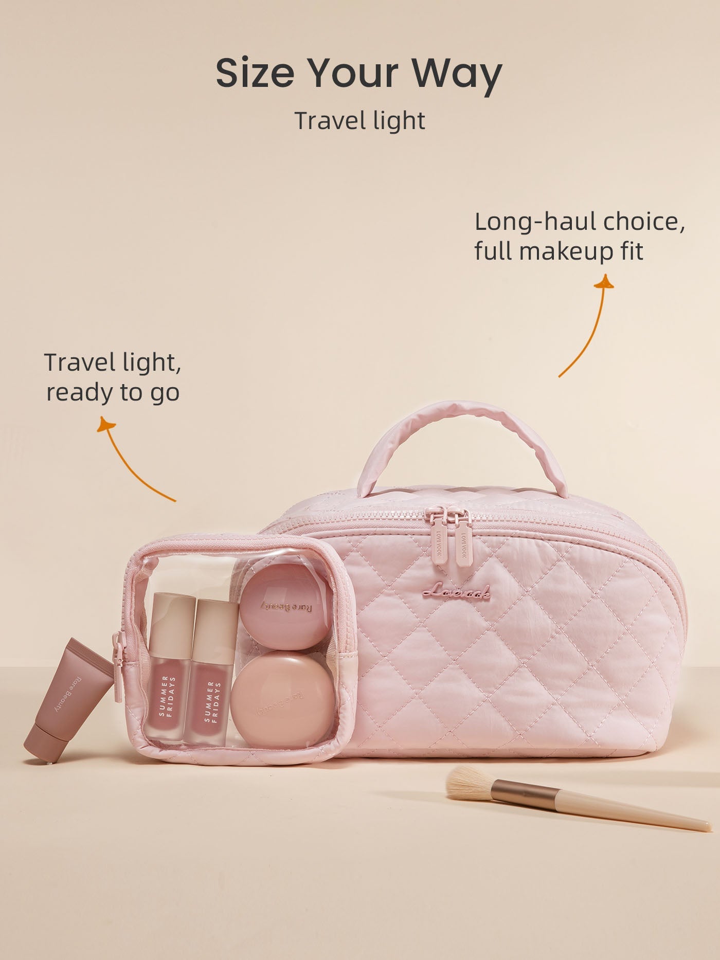 Trousse de maquillage de voyage 2 pièces
