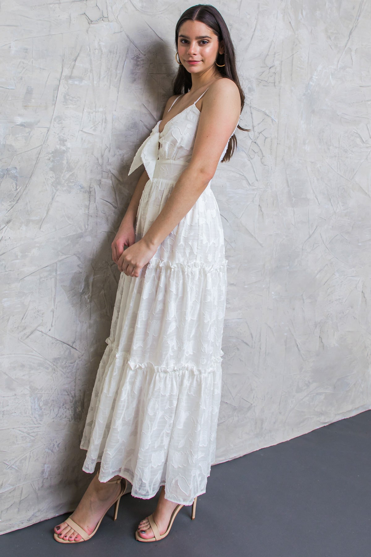 DAY DATE TEXTURED TIE FRONT DRESS