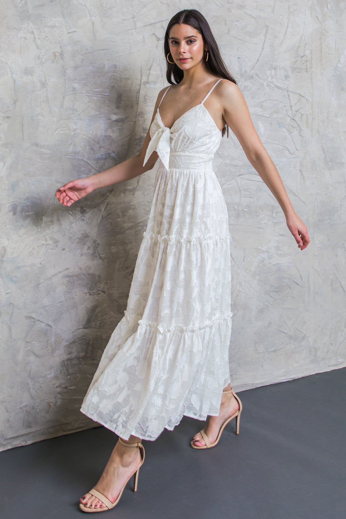 DAY DATE TEXTURED TIE FRONT DRESS