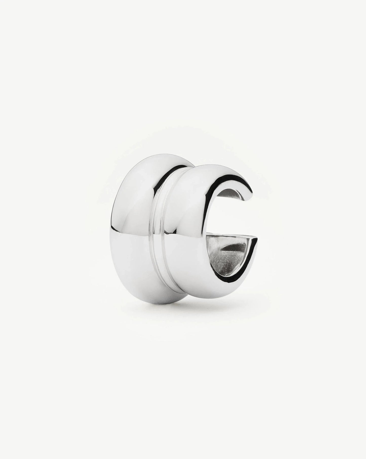 Sculptural Chubby Double Ear Cuff | Silver Plated