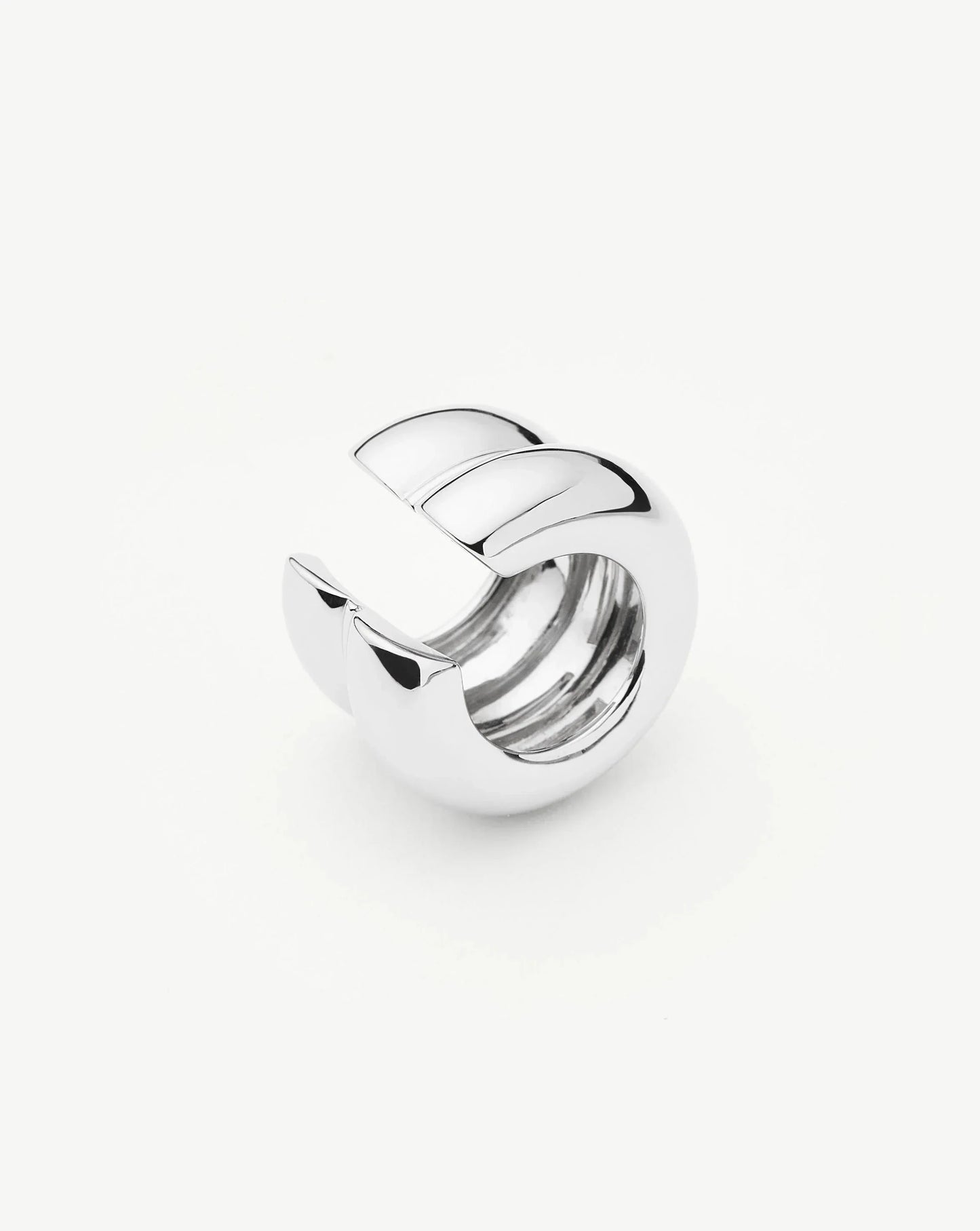 Sculptural Chubby Double Ear Cuff | Silver Plated