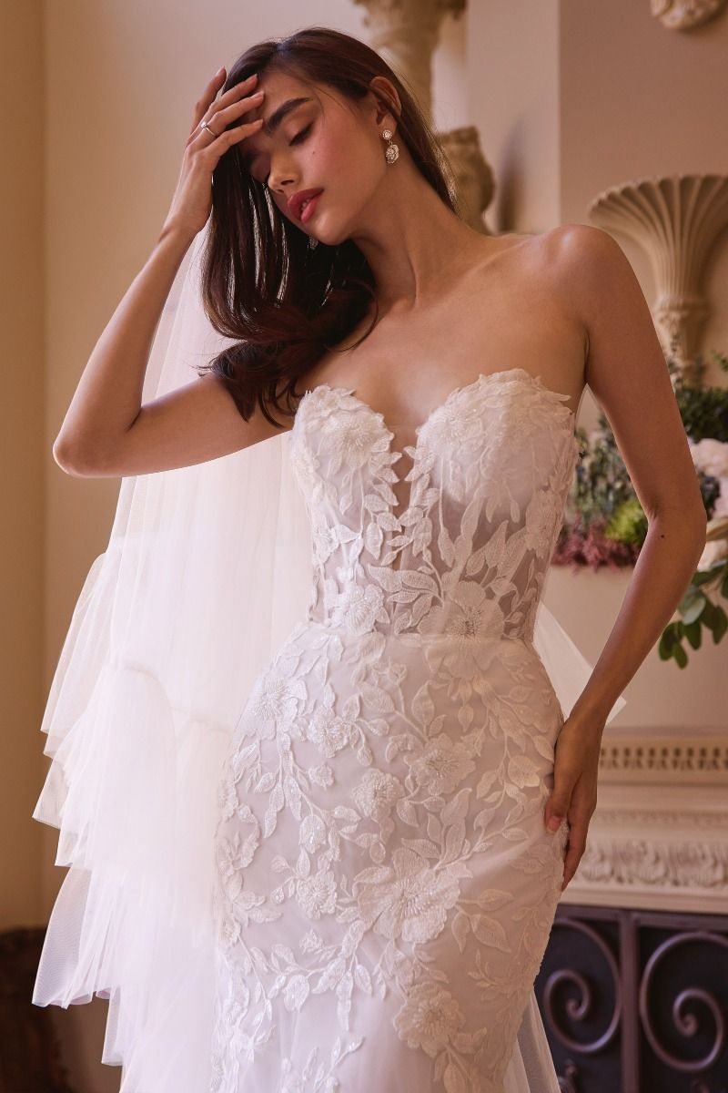 WL033 - Robe de mariée sirène bustier et manches - Andrea & Leo