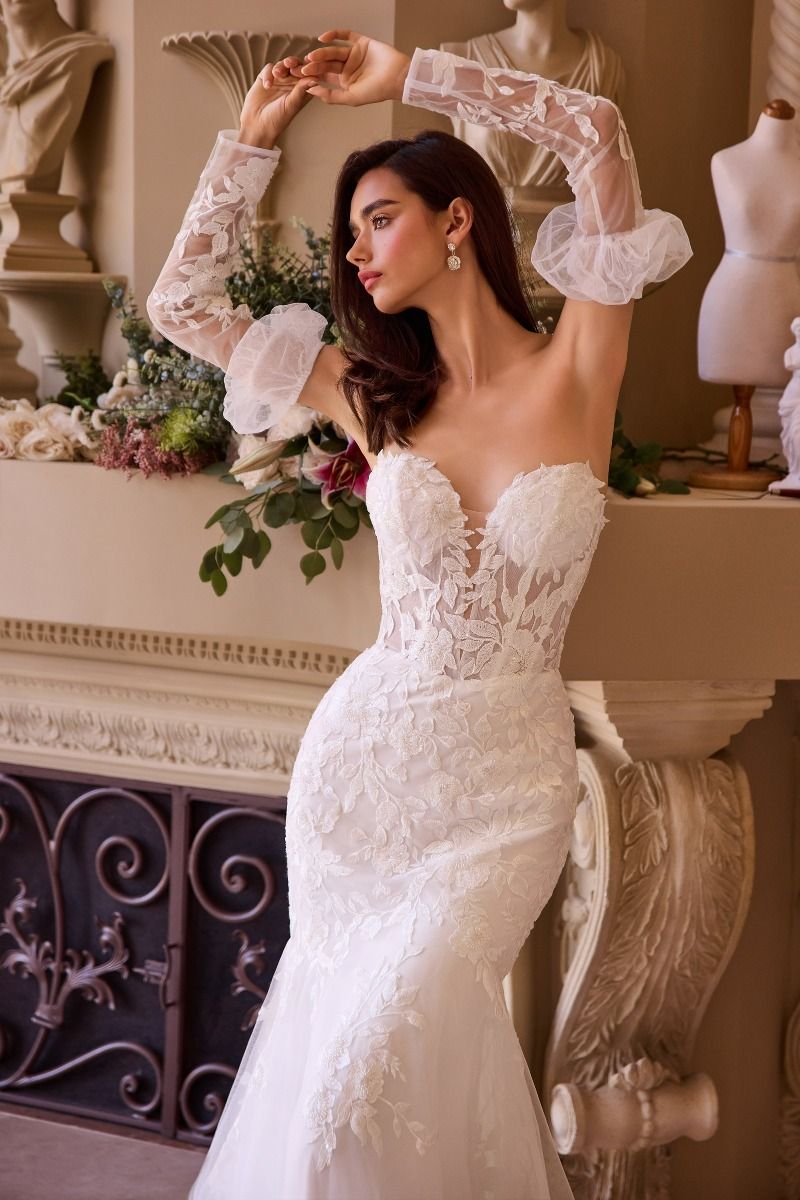 WL033 - Robe de mariée sirène bustier et manches - Andrea & Leo