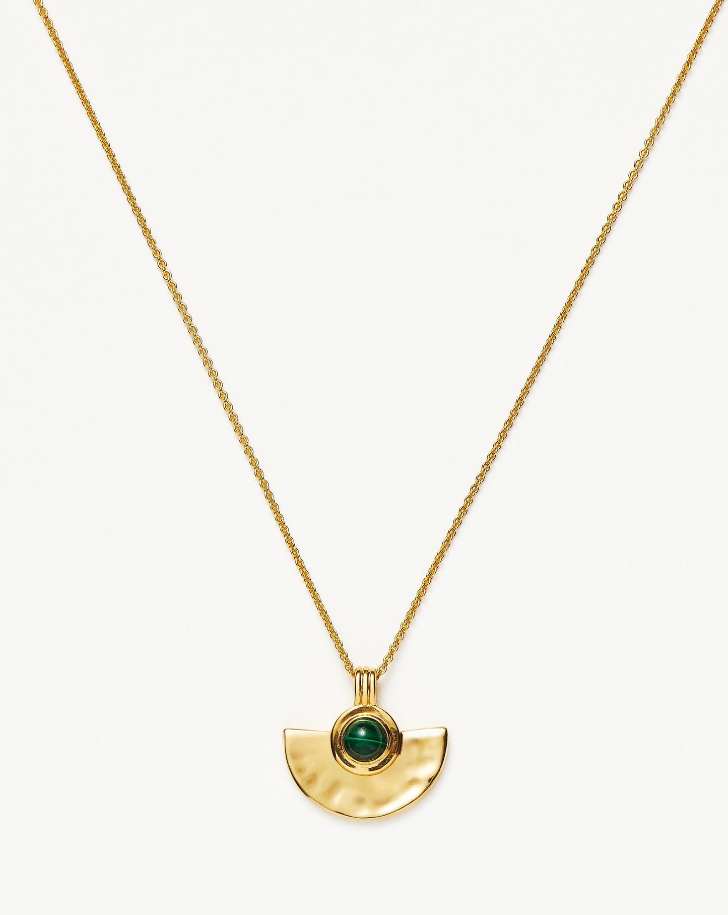 Zenyu Gemstone Fan Pendant Necklace
