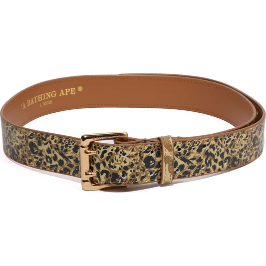 CEINTURE EN CUIR À MOTIF LÉOPARD SAUVAGE POUR HOMMES