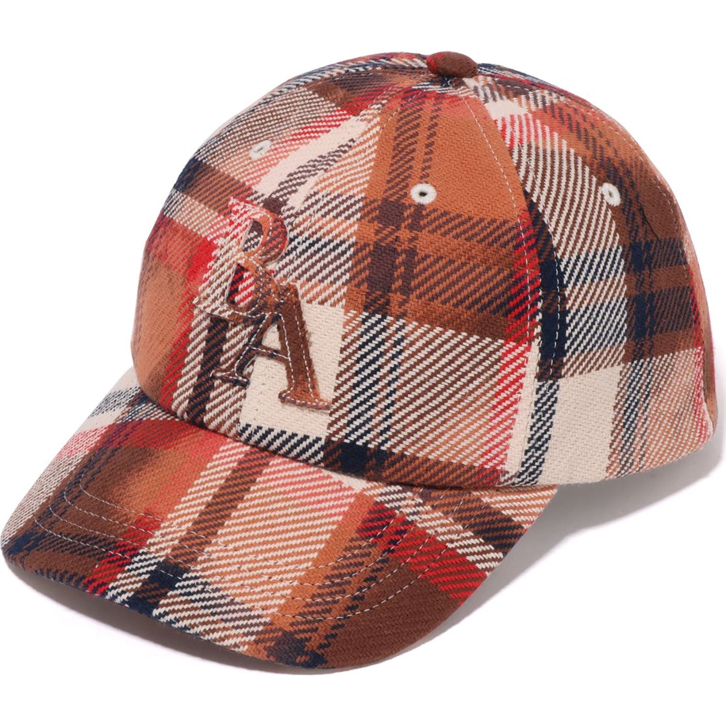 CASQUETTE BAPE À PANNEAU À CARREAUX BLANCHIE POUR HOMMES