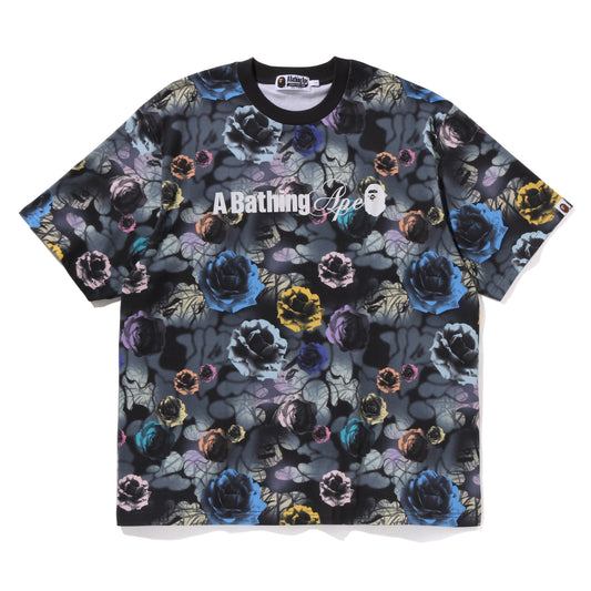 Herren T-Shirt mit Blumen- und Camouflage-Logo und entspannter Passform