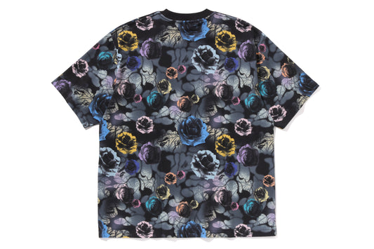Herren T-Shirt mit Blumen- und Camouflage-Logo und entspannter Passform