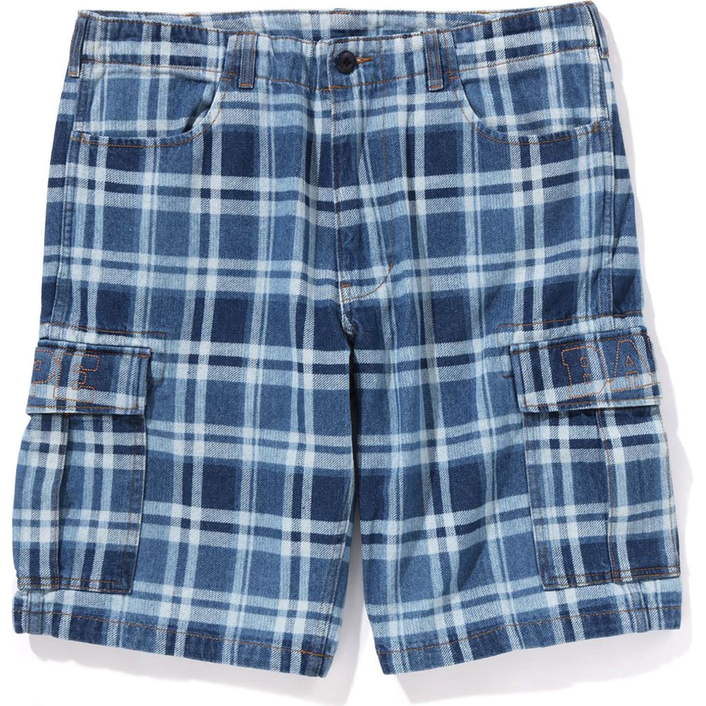 BAPE CHECK 6 POCKET DENIM SHORTS HERREN