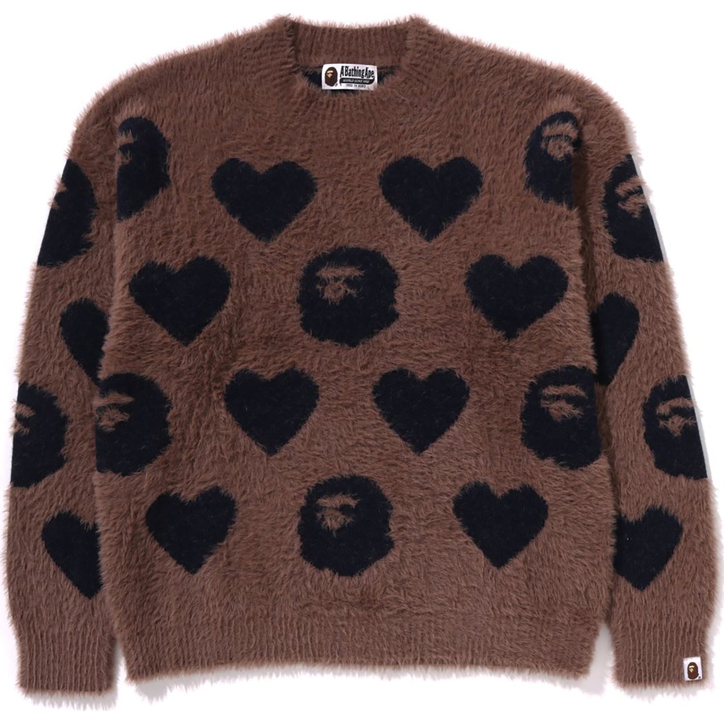J'ADORE LE PULL EN LAINE MÉLANGÉE MONOGRAMME BAPE POUR FEMMES