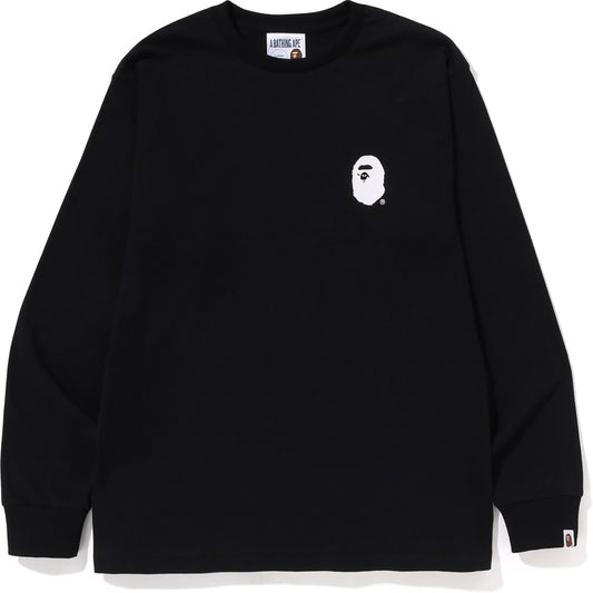 A BATHING APE LETTERED L/S TEE HERREN