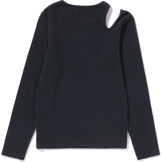 PIGMENTGEFÄRBTES CUT OUT RIB L/S T-SHIRT DAMEN