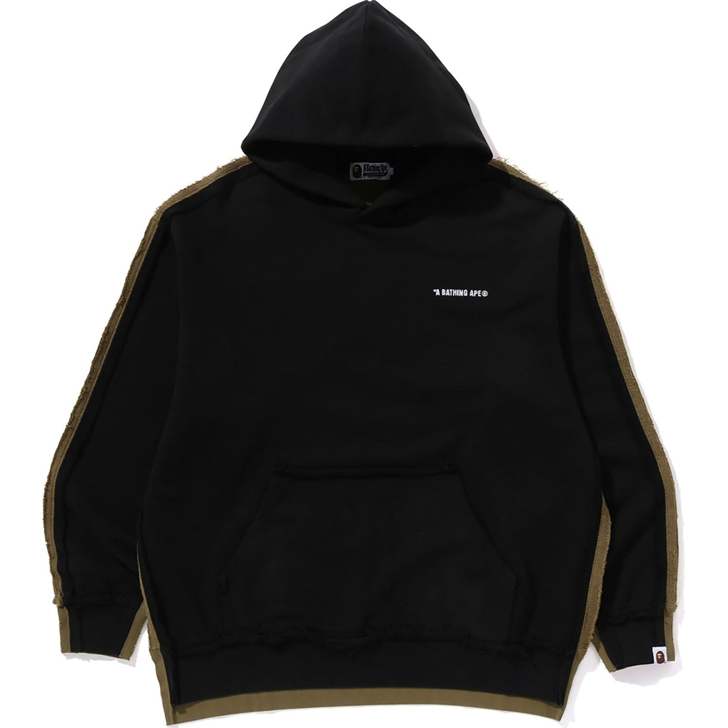 1er pull à capuche camouflage à bords bruts, coupe décontractée pour homme