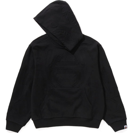 PADDED SHARK CROPPED FIT PULLOVER HOODIE MENS