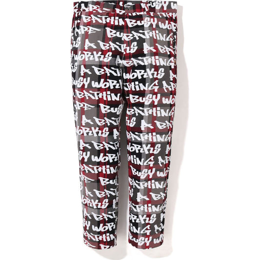 BAPE GRAFFITI CHECK ONE POINT RELAXED FIT HOSE HERREN