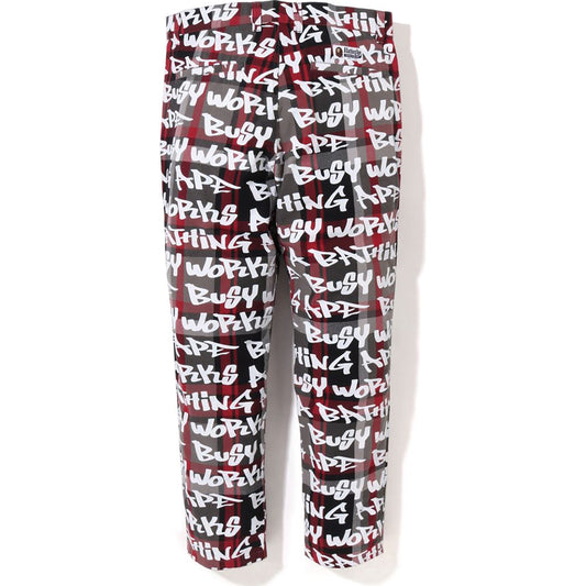 BAPE GRAFFITI CHECK ONE POINT RELAXED FIT HOSE HERREN