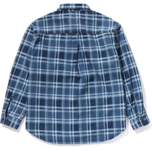CHEMISE EN JEAN À CARREAUX BAPE POUR HOMMES