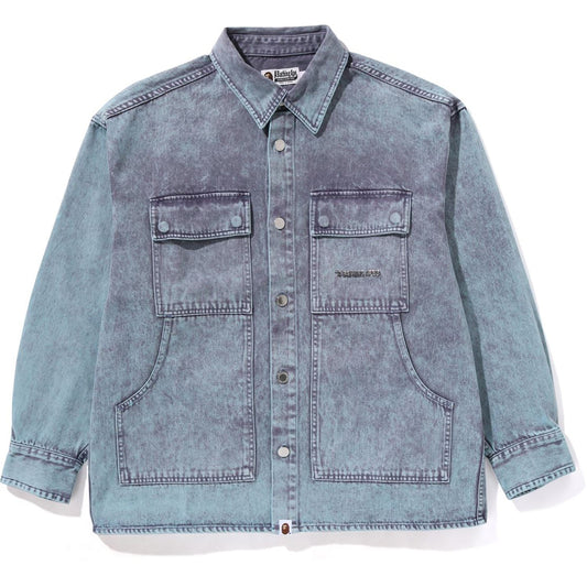 CHEMISE DE TRAVAIL DÉLAVÉE À L'ACIDE POUR HOMMES