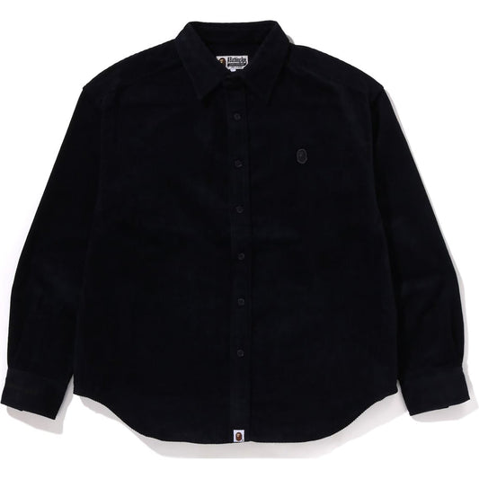 Chemise à manches longues en velours côtelé One Point pour homme