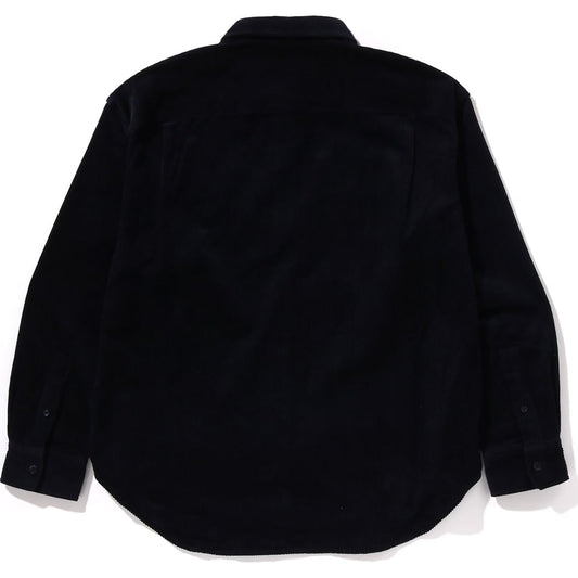 Chemise à manches longues en velours côtelé One Point pour homme