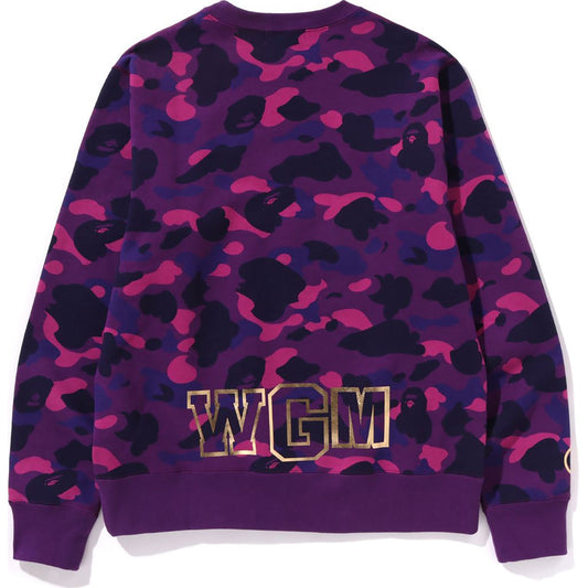 Sweat-shirt ras du cou BAPE pour homme avec motif camouflage coloré et requin