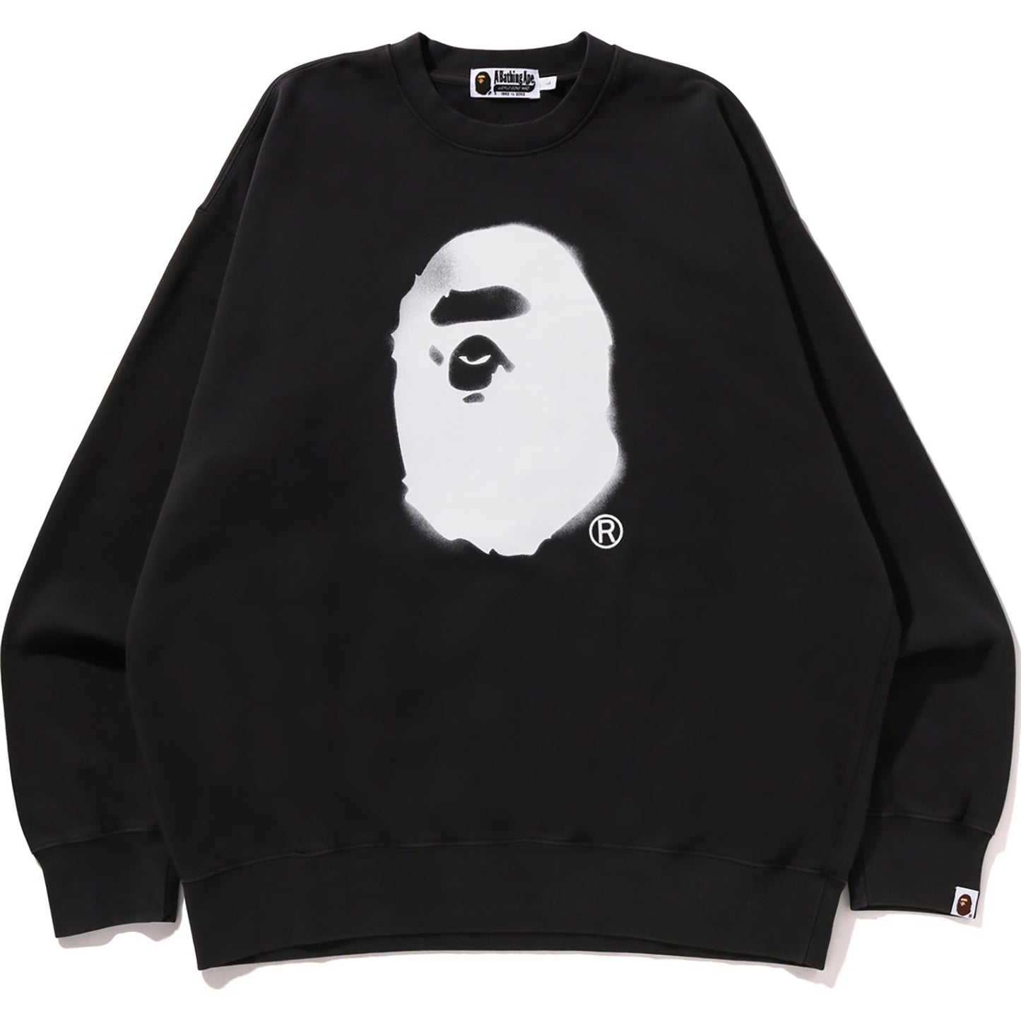 T-shirt ras du cou teint en pièce avec tête de singe en spray pour homme