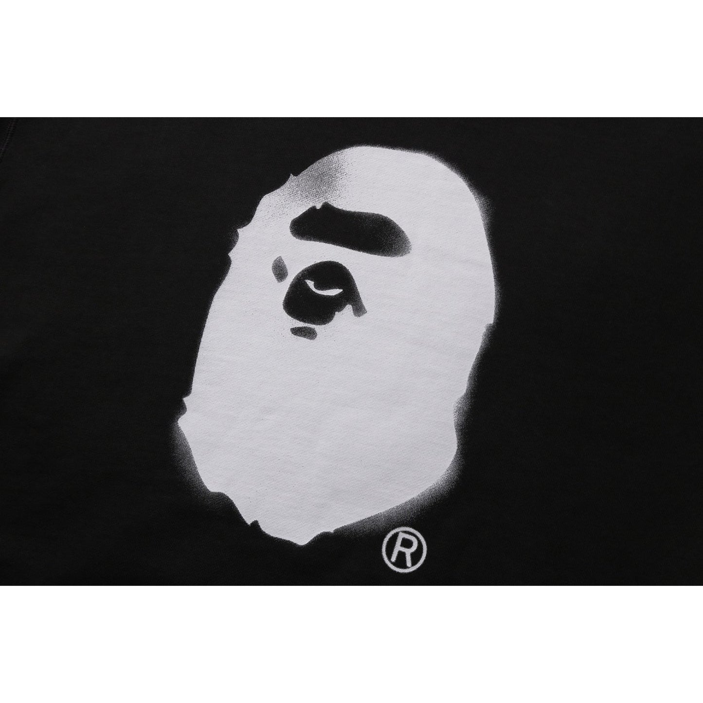 T-shirt ras du cou teint en pièce avec tête de singe en spray pour homme