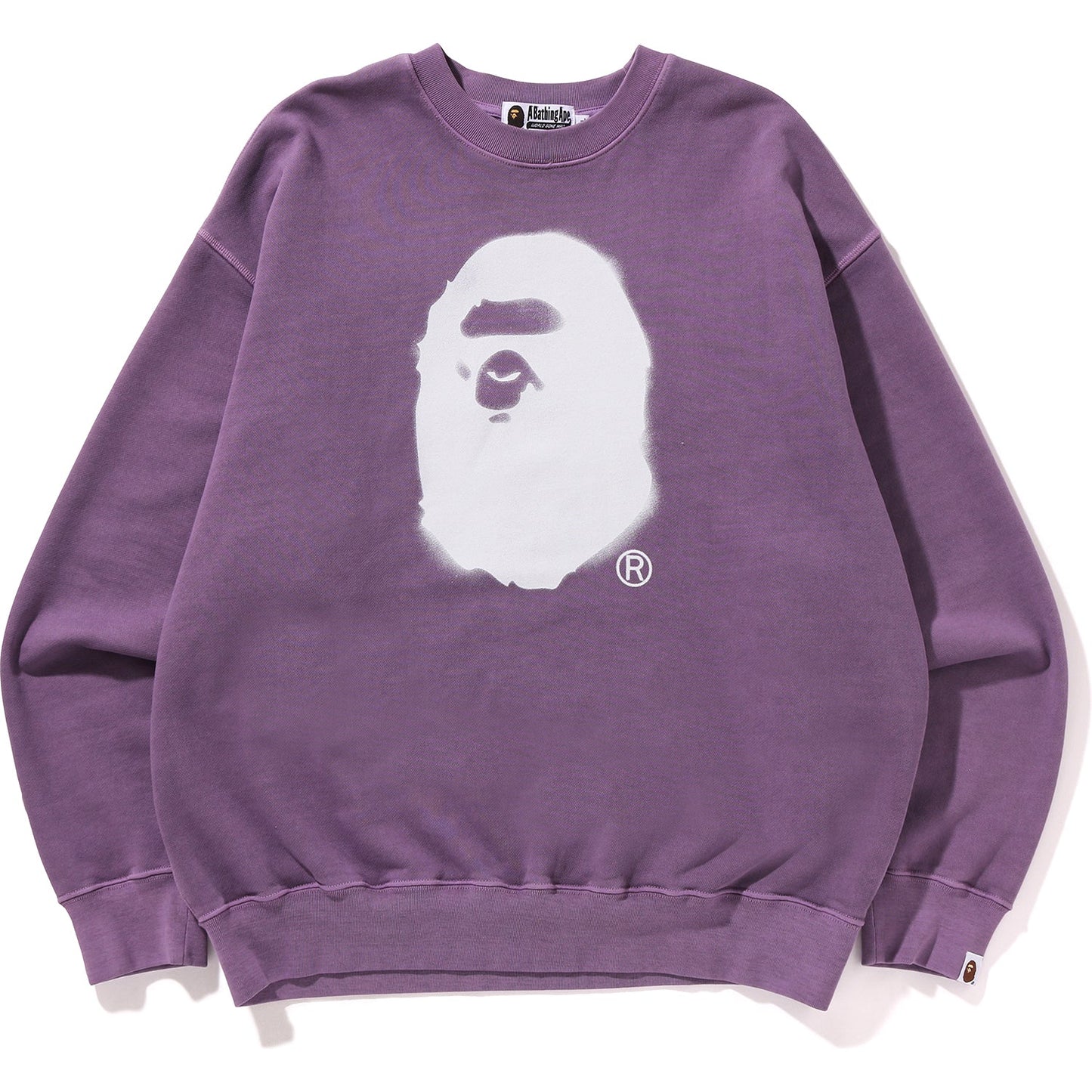 T-shirt ras du cou teint en pièce avec tête de singe en spray pour homme