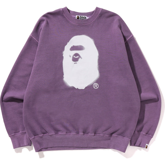 T-shirt ras du cou teint en pièce avec tête de singe en spray pour homme
