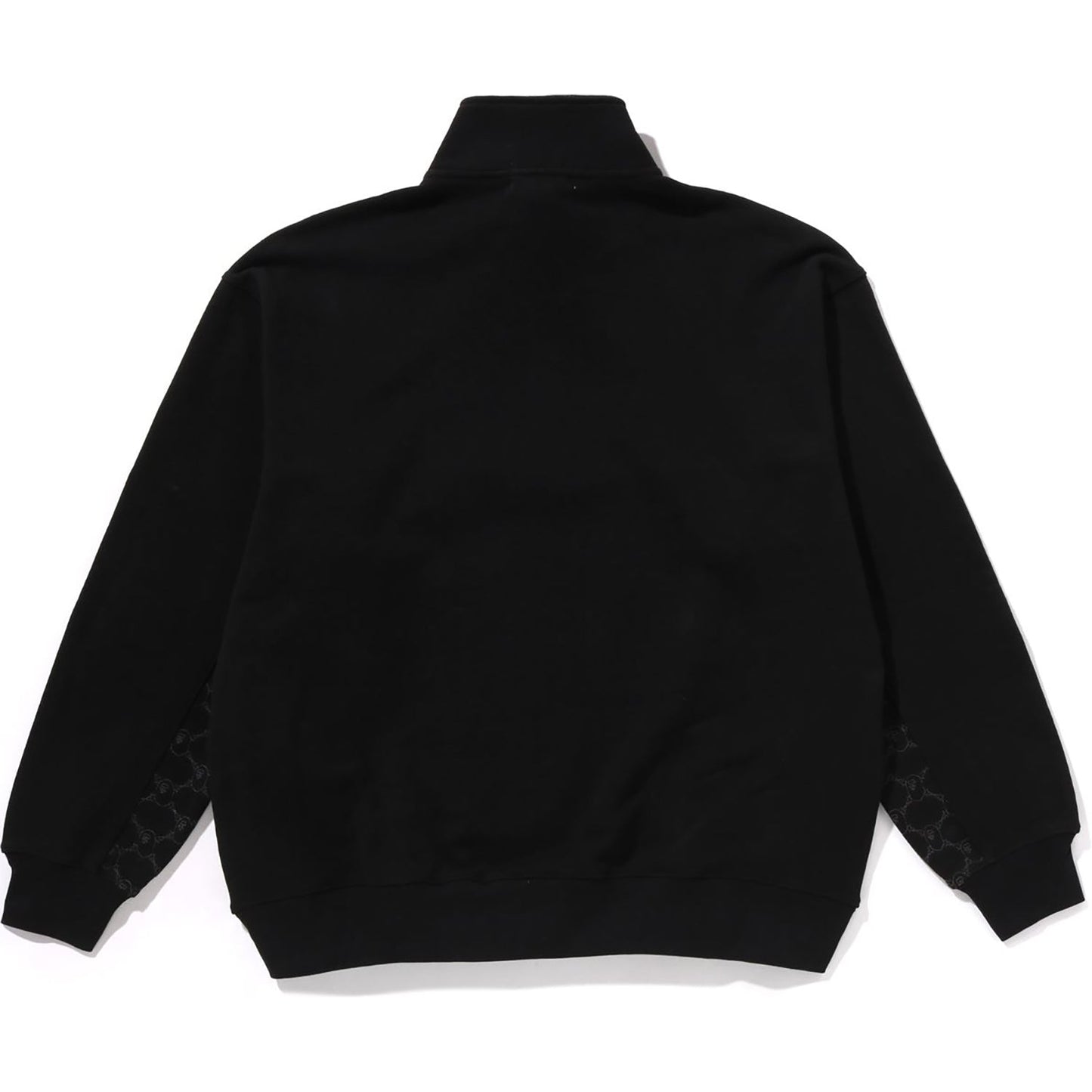Sweat-shirt décontracté à col rond et demi-zip avec logo monogramme universitaire pour homme