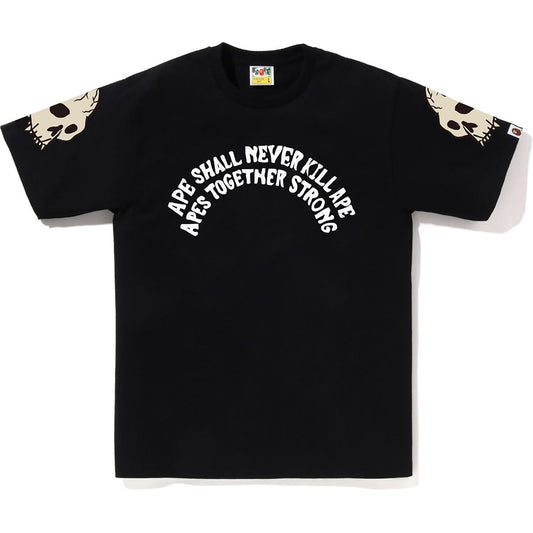 BAPE HERREN-SOUVENIR-TOTENKOPF-LOGO-T-SHIRT