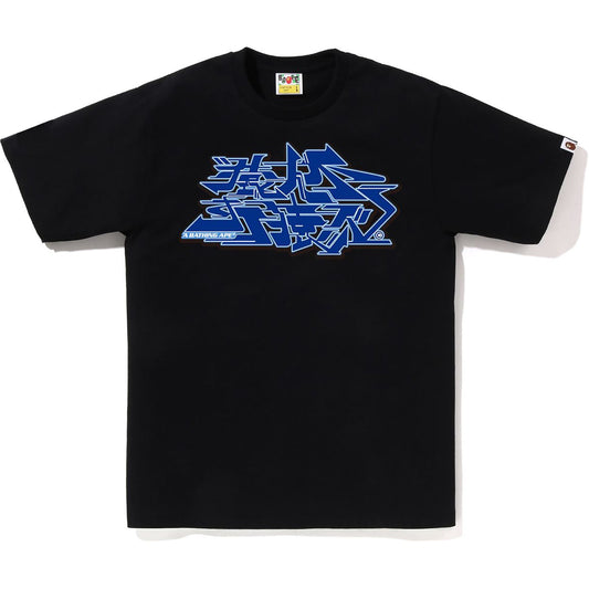 BAPE HERREN-T-Shirt mit ASNKA-KANJI-Graffiti-Logo