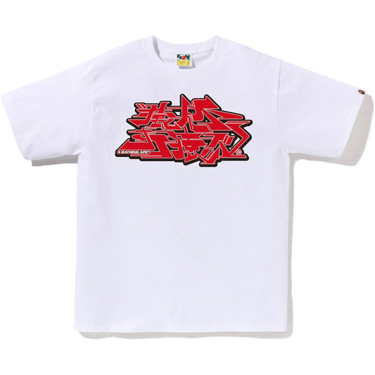 BAPE HERREN-T-Shirt mit ASNKA-KANJI-Graffiti-Logo