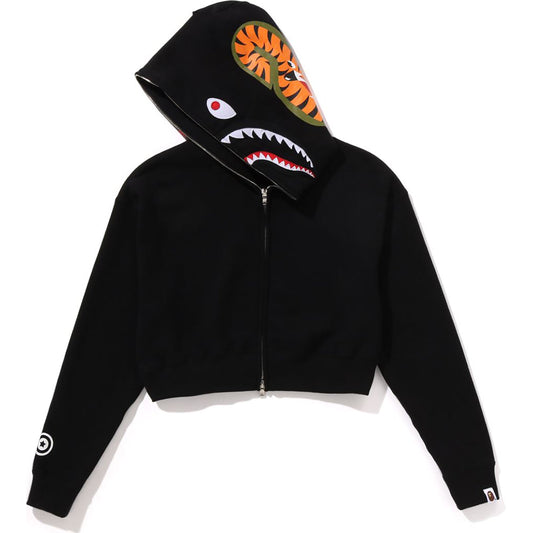 SHARK CROPPED FULL ZIP HOODIE FEMME
