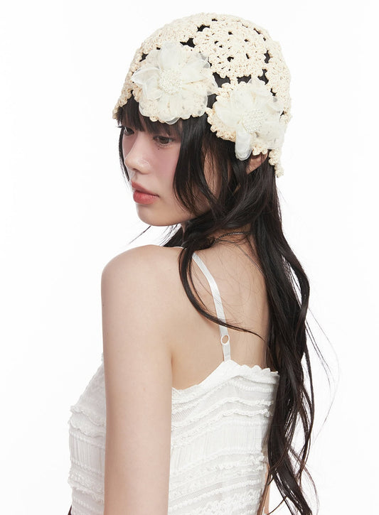 Soft Knitted Flower Beanie CY520