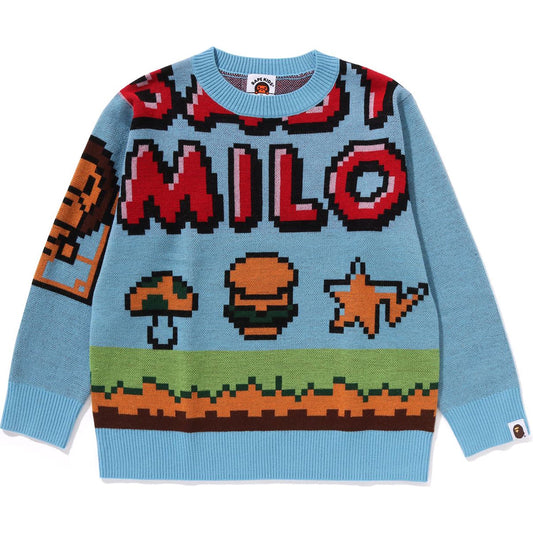 PULL EN LAINE MÉLANGÉE À MOTIF JEU MILO POUR ENFANTS