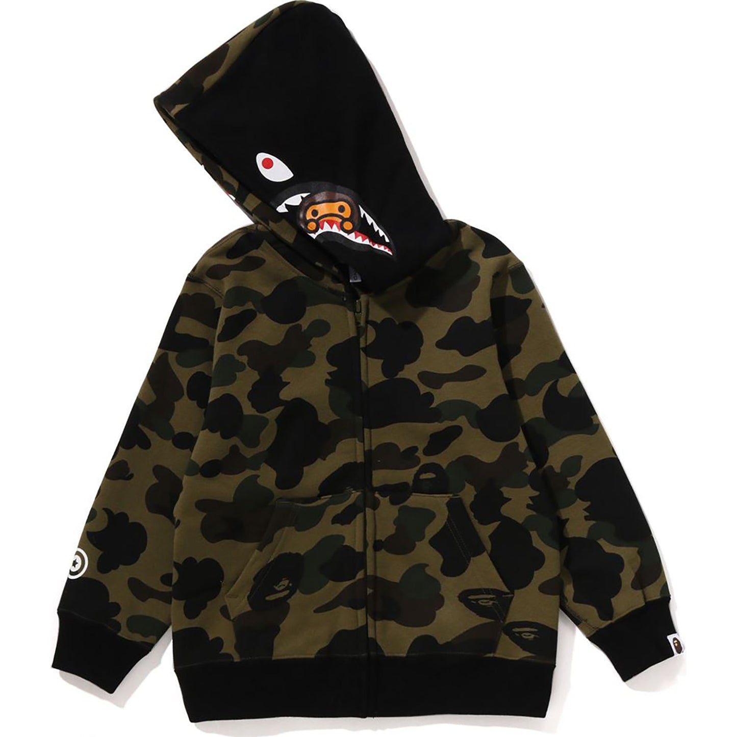 Sweat à capuche zippé camouflage Milo Shark pour enfants