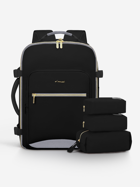 Sac à dos de voyage Freyja pour ordinateur portable, 40/50 L, 4 pièces, 17/18